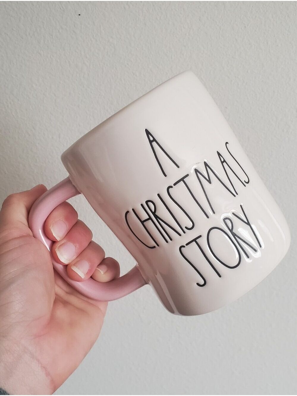 Rae Dunn A Christmas Story Pink-Handle Ceramic Mug Artisan Magenta - Picture 5 of 10